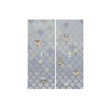 Zweiteiliges Wandbild mit Tiermotiven und Fischschuppenmuster