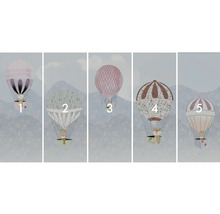 Fototapete mit Heissluftballons und Tiermotiven