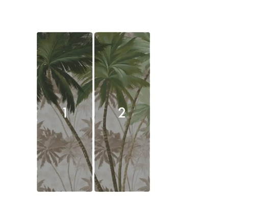 Papier peint photo en deux parties avec motif de palmier