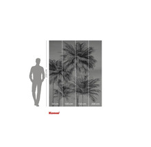 Papier peint photo avec motif de palmier et indications de dimensions