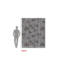 Papier peint photo Komar avec motif de fleurs et d'oiseaux dans les tons gris