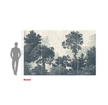 Fototapete mit Waldmotiv und Größenangaben