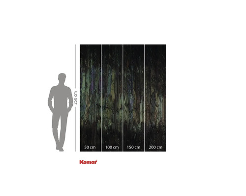 Papier peint photo avec motif de plumes et indications de taille