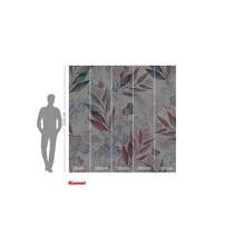 Papier peint photo avec motif de feuilles et de fleurs, dimensions 250 sur 250 centimètres