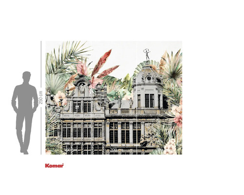 Fototapete mit Gebäude- und Pflanzenmotiven