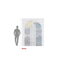 Komar Logo. Papier peint intissé avec design arqué abstrait, hauteur 250 cm, largeur 300 cm.