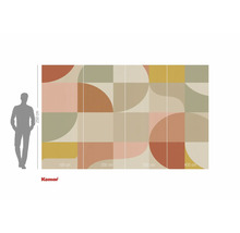 Papier peint photo avec motif géométrique et indications de taille