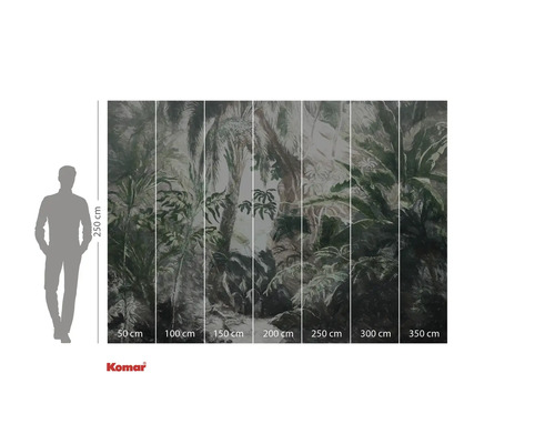 Papier peint photo avec motif de jungle et indications de taille