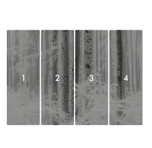 Papier peint forêt en quatre parties avec motifs d'arbres