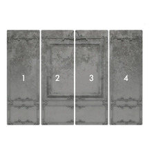 Papier peint photo en quatre parties avec ornements en stuc et cadres