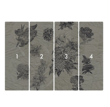 Papier peint photo en quatre parties avec motif floral