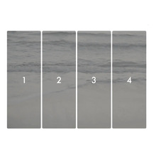 Papier peint photo avec motif marin, composé de quatre parties, numérotées de un à quatre.