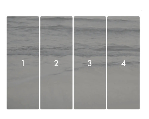 Papier peint photo avec motif marin, composé de quatre parties, numérotées de un à quatre.