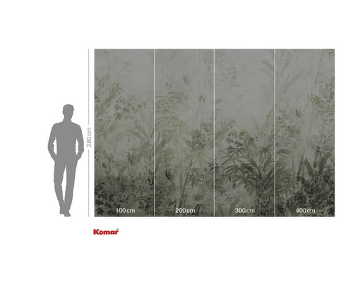 Papier peint photo avec motif de jungle et indication de taille