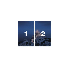 Image en deux parties d'un paysage de montagne avec une route sinueuse