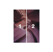 Affiche de porte avec motif de formation rocheuse, en deux parties