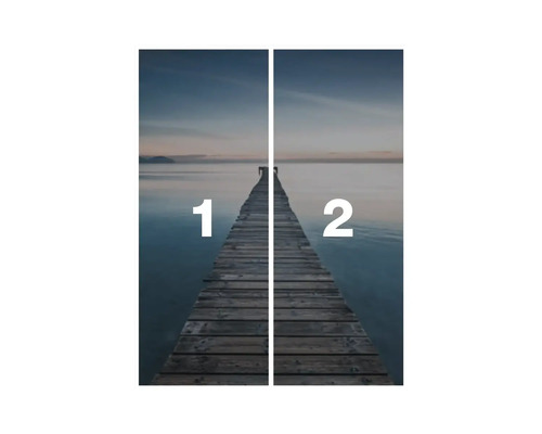 Papier peint photo avec motif de jetée, composé de deux parties