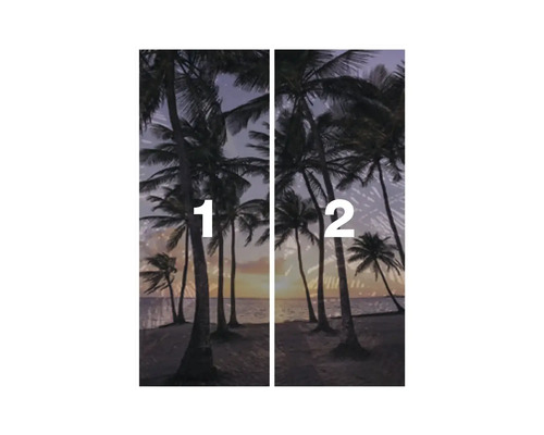 Motif de palmier en deux parties pour portes