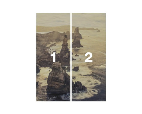 Tableau mural en deux parties avec côte rocheuse