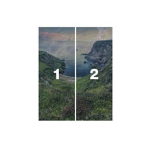 Fototapete mit Küstenmotiv, bestehend aus zwei Teilen.