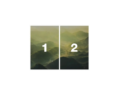 Image de paysage en deux parties avec montagnes