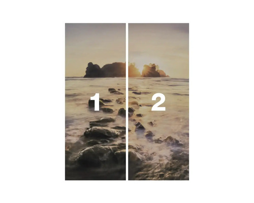 Zweiteiliges Türtapetenmotiv mit Meereslandschaft