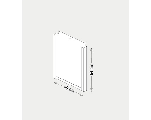 Dessin de produit d'une armoire murale, 40 sur 54 centimètres