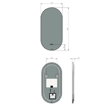 Schéma technique d'un miroir avec dimensions