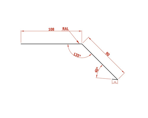 Dessin technique d'un angle avec cotes