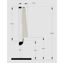 Maße eines Sonnenschirms mit Sockel