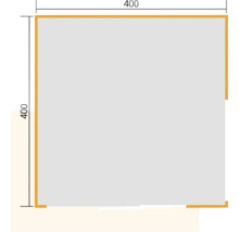 Surface carrée avec dimensions de 400 sur 400