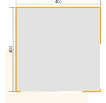 Dessin technique d'un carré avec une longueur de côté de 400.