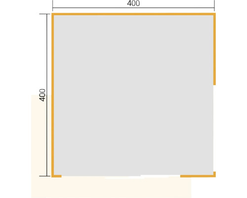 Surface carrée avec une longueur latérale de 400