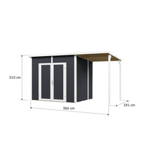 Abri de jardin en bois avec toit en appentis et dimensions