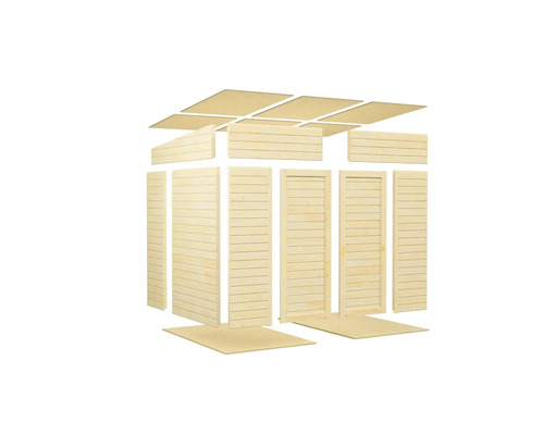 Kit de construction pour cabane de jardin en bois avec toit, murs et sol
