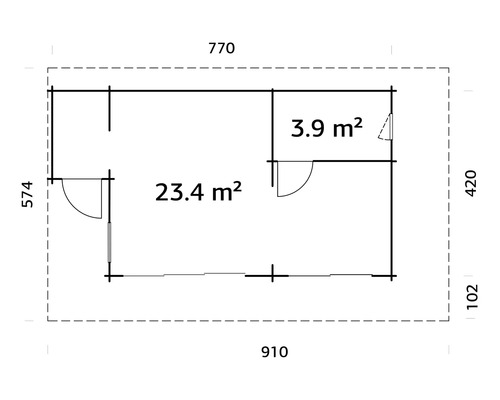 Plan d'un abri de jardin avec dimensions