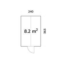 Grundriss mit einer Fläche von 8.2 Quadratmetern, einer Breite von 240 Zentimetern und einer Länge von 363 Zentimetern.