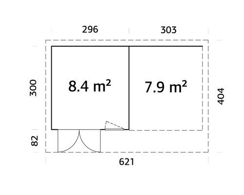 Plan avec dimensions et indications de surface