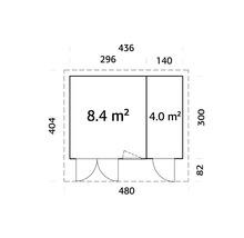 Plan d'un abri de jardin avec dimensions