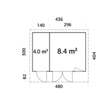 Plan d'un abri de jardin avec dimensions