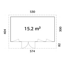 Plan d'un abri de jardin avec indications de taille