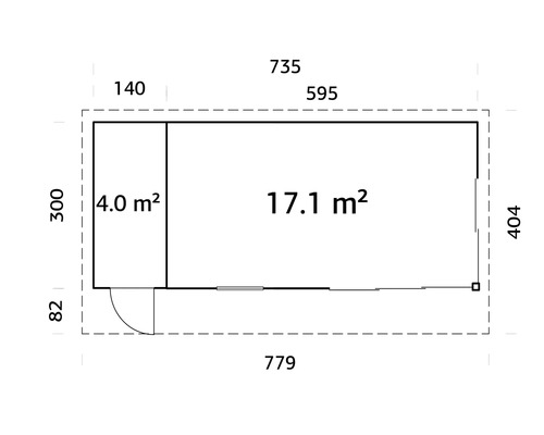 Plan d'un abri de jardin avec dimensions