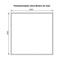 Fundamentplan ohne Boden mit den Maßen 2845 mm.
