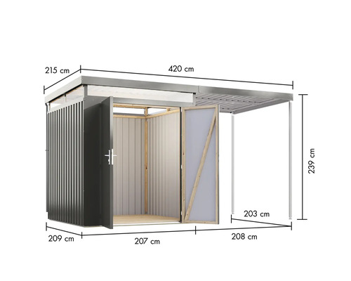Image d'une remise à outils avec dimensions