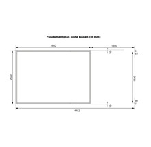 Plan de base sans sol avec dimensions en millimètres