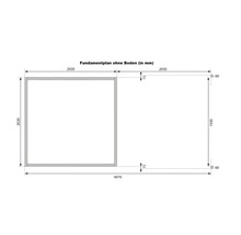 Plan de fondation sans sol avec dimensions en millimètres