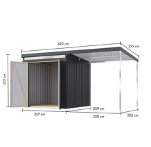Dimensions de la remise avec auvent