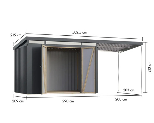 Dimensions d'une remise de jardin avec annexe