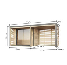 Image d'un abri de jardin avec dimensions