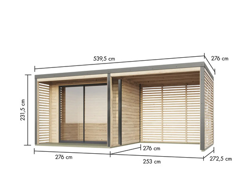Image d'un abri de jardin avec dimensions